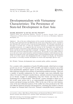 Developmentalism with Vietnamese Characteristics: The