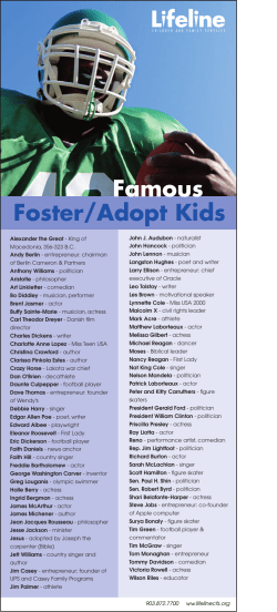 Foster/Adopt Kids Famous
