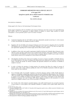 (EU) 2015/ 1375 - The Food Safety Authority of Ireland