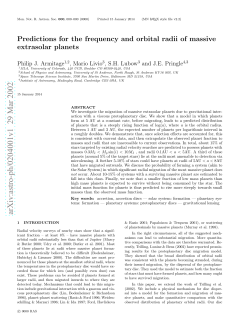 Predictions for the frequency and orbital radii of massive extrasolar
