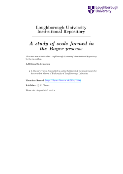 A study of scale formed in the Bayer process