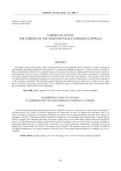 garden as an eye. the garden of the venetian palace soranzo