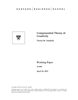 Componential Theory of Creativity