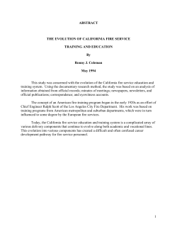 The Evolution of the California Fire Service Training and Education