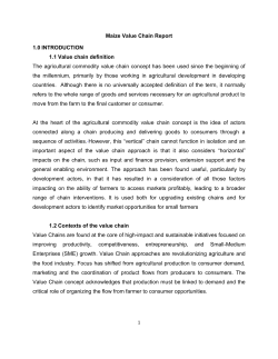 Maize Value Chain Report 1.0 INTRODUCTION 1.1 Value chain