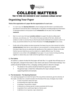 Organizing Your Paper