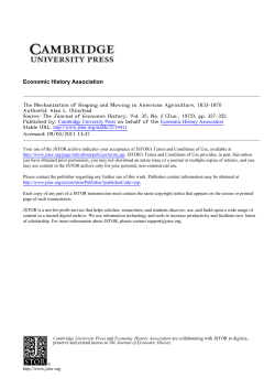 2. Alan Olmstead, "The Mechanization of Reaping and Mowing in