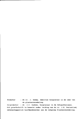 Promotor : dr.ir. J. Sneep, emeritus hoogleraar in de leer van de