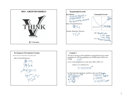 1 5015 - GROWTH MODELS BC Calculus