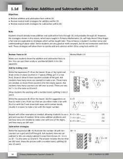 1.1d Review: AddiƟon and SubtracƟon within 20