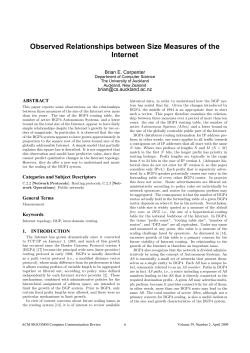 Observed Relationships between Size Measures of the Internet