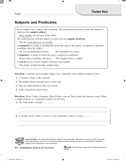 Subjects and Predicates