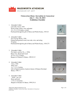 Exhibition Checklist - Wadsworth Atheneum Museum of Art