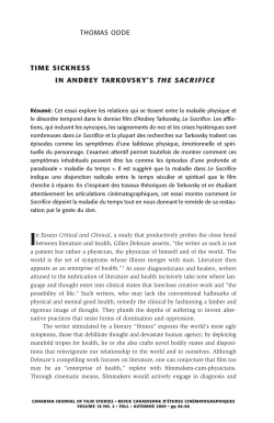 time sickness in andrey tarkovsky`s the sacrifice