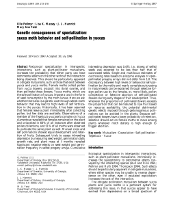 Genetic consequences of specialization: yucca moth behavior and