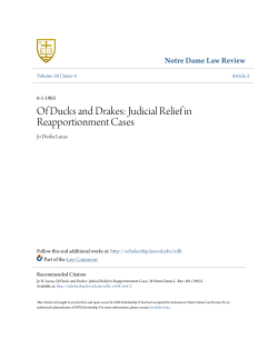 Of Ducks and Drakes: Judicial Relief in Reapportionment Cases
