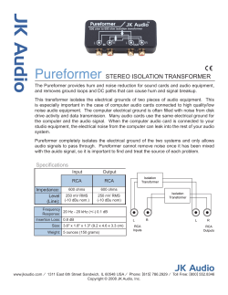 Spec Sheet - Performance Audio