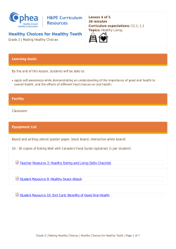 healthy choices for healthy teeth