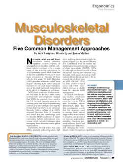 Musculoskeletal Disorders: Five Common Management Approaches