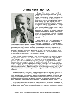 Douglas McKie - School of Chemical Sciences