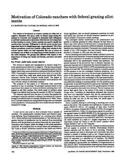Motivation of Colorado ranchers with federal grazing allot