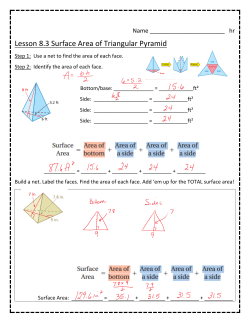 Lesson 8.3 Surface Area of Triangular Pyramid