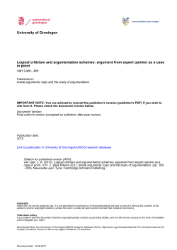 Logical criticism and argumentation schemes: argument from