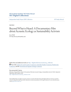 A Documentary Film about Acoustic Ecology as Sustainability Activism