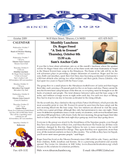 Monthly Luncheon Dr. Roger Freed &ldquo;A Trek to Everest&rdquo; Thursday