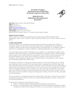 University of Calgary Werklund School of Education Graduate