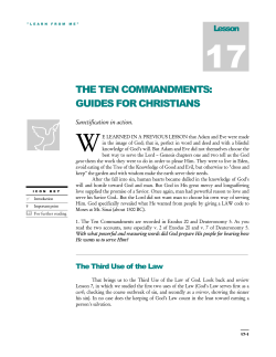THE TEN COMMANDMENTS: GUIDES FOR CHRISTIANS
