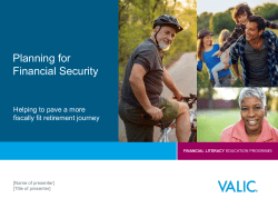 Planning for Financial Security