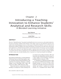 Introducing a Teaching Innovation to Enhance Students` Analytical