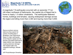 Magnitude 7.8 NEPAL