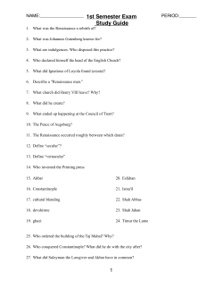 1st Semester Exam Study Guide (2014-2015)