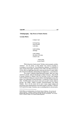 Tribalography: The Power of Native Stories LeAnne Howe