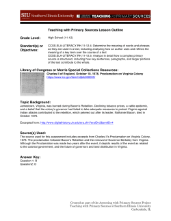 Charles II Proclamation on VA Colony, 1678