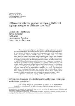 Differences between genders in coping: Different coping strategies