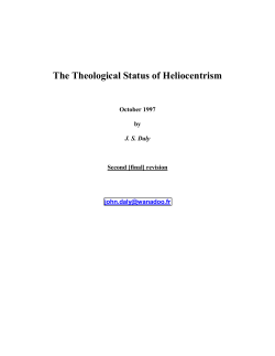 The Theological Status of Heliocentrism