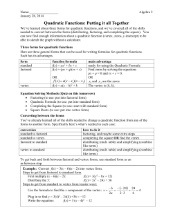 Quadratic Functions