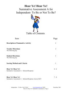 Hear Ye! Hear Ye! Summative Assessment