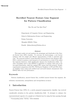 Rectified Nearest Feature Line Segment for Pattern Classification 1