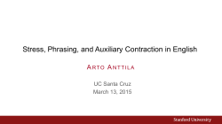 Stress, Phrasing, and Auxiliary Contraction in English