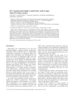 Do Cyanobacterial Lipids Contain Fatty Acids Longer Than 18