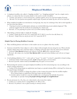 Misplaced Modifiers - Northampton Community College