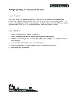Managing Grazing for Sustainable Pastures