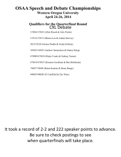 OSAA Speech and Debate Championships CXL Debate It took a