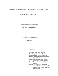 LIBERIA BAPTIST THEOLOGICAL SEMINARY