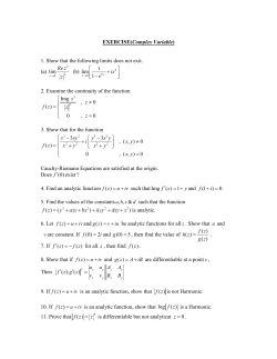 EXERCISE(Complex Variable) 1. Show that the following limits does