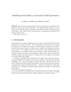 Identifying Social Effects in Economic Field Experiments